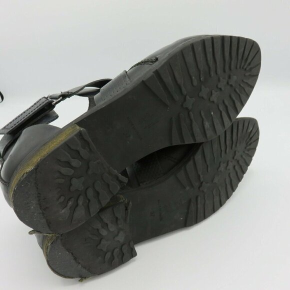 Tibi New York 37 FR 7 US Gail Cutout Black Leather Ankle Booties Boots Strappy - Picture 9 of 10